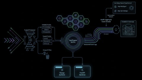 GeoIP in Django and FastAPI: trusted IP extraction, antifraud hooks, and audit logging